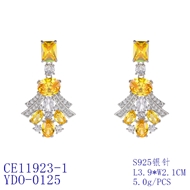 Picture of Fast Selling Yellow Big Dangle Earrings For Your Occasions