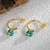 Picture of Sparkling Small Gold Plated Dangle Earrings