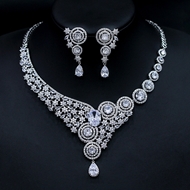 Show details for Shop Platinum Plated White 2 Piece Jewelry Set with Fast Delivery Show details for Shop Platinum Plated White 2 Piece Jewelry Set with Fast Delivery
