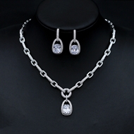 Show details for Copper or Brass Platinum Plated 2 Piece Jewelry Set in Exclusive Design Show details for Copper or Brass Platinum Plated 2 Piece Jewelry Set in Exclusive Design