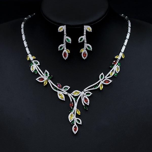 Picture of Sparkling Big Cubic Zirconia 2 Piece Jewelry Set