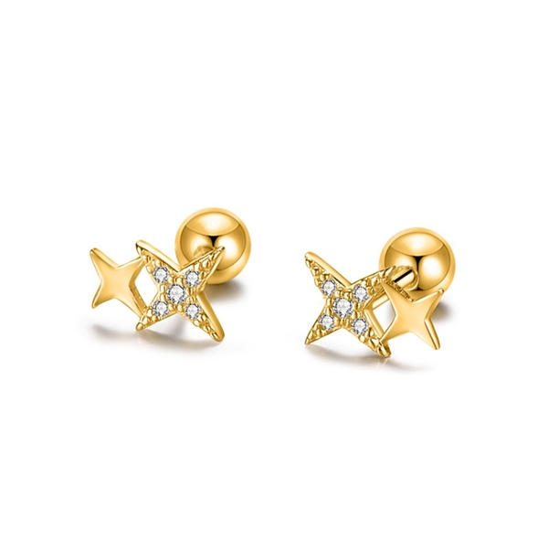 Picture of Star Gold Plated Stud Earrings with Speedy Delivery