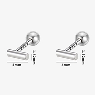 Picture of 999 Sterling Silver Platinum Plated Stud Earrings Online Shopping