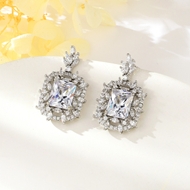 Show details for Good Quality Cubic Zirconia Platinum Plated Dangle Earrings Show details for Good Quality Cubic Zirconia Platinum Plated Dangle Earrings