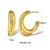 Picture of Delicate Gold Plated Small Hoop Earrings of Original Design