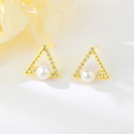 Picture of Brand New White Copper or Brass Stud Earrings with Full Guarantee