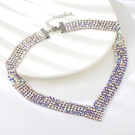 Show details for Bling Big Platinum Plated Short Statement Necklace Show details for Bling Big Platinum Plated Short Statement Necklace
