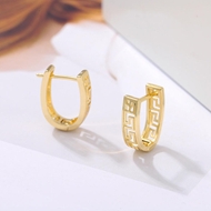 Picture of Delicate Gold Plated Huggie Earrings for Female