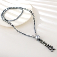Show details for Bling Big Platinum Plated Y Necklace Show details for Bling Big Platinum Plated Y Necklace