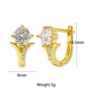 Picture of Most Popular Cubic Zirconia Gold Plated Huggie Earrings