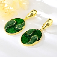 Picture of Popular Enamel Green Dangle Earrings