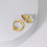 Picture of Unusual Delicate Gold Plated Huggie Earrings