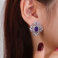 Picture of Pretty Cubic Zirconia Platinum Plated Big Stud Earrings