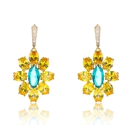 Picture of Distinctive Yellow Cubic Zirconia Dangle Earrings with Low MOQ