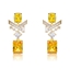 Show details for Inexpensive Copper or Brass Yellow Dangle Earrings of Original Design