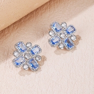 Picture of Fashion Cubic Zirconia Copper or Brass Big Stud Earrings