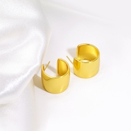 Picture of Beautiful Plain Gold Plated Big Hoop Earrings