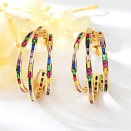 Show details for Big Gold Plated Big Hoop Earrings of Original Design Show details for Big Gold Plated Big Hoop Earrings of Original Design