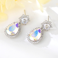 Show details for Nickel Free White Cubic Zirconia Dangle Earrings with No-Risk Refund Show details for Nickel Free White Cubic Zirconia Dangle Earrings with No-Risk Refund