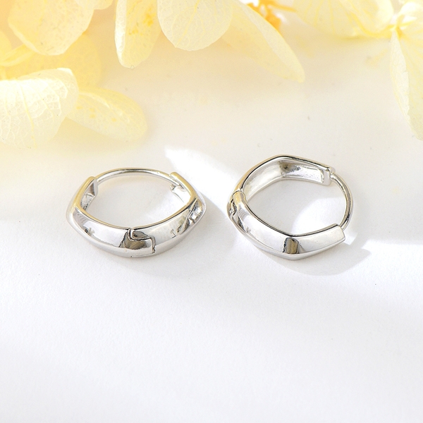 Picture of Best Plain 925 Sterling Silver Huggie Earrings