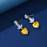 Picture of Purchase Platinum Plated Yellow Dangle Earrings Exclusive Online