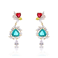 Picture of Love & Heart Gold Plated Dangle Earrings with Fast Shipping