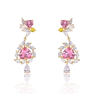 Picture of Reasonably Priced Gold Plated Cubic Zirconia Dangle Earrings with Low Cost