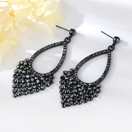 Show details for Impressive Black Swarovski Element Dangle Earrings with Beautiful Craftmanship Show details for Impressive Black Swarovski Element Dangle Earrings with Beautiful Craftmanship