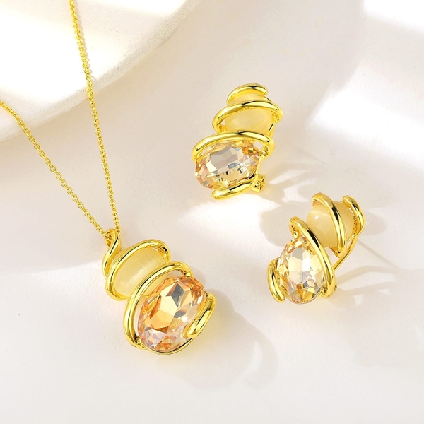 Picture of Irresistible Yellow Gold Plated 2 Piece Jewelry Set As a Gift