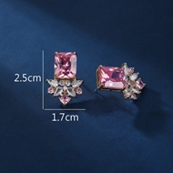 Picture of Luxury Pink Huggie Earrings Online Only