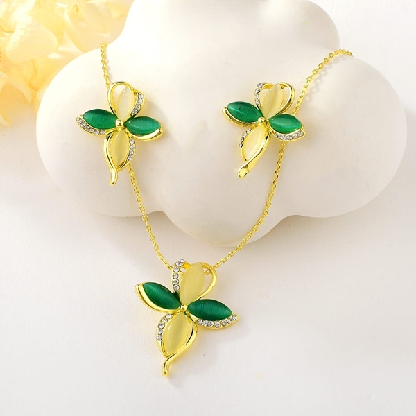 Picture of Pretty Opal Gold Plated 2 Piece Jewelry Set