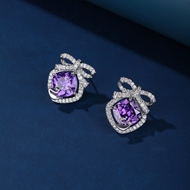 Picture of Great Cubic Zirconia Platinum Plated Dangle Earrings