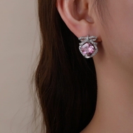 Picture of Need-Now Pink Geometric Dangle Earrings Factory Direct