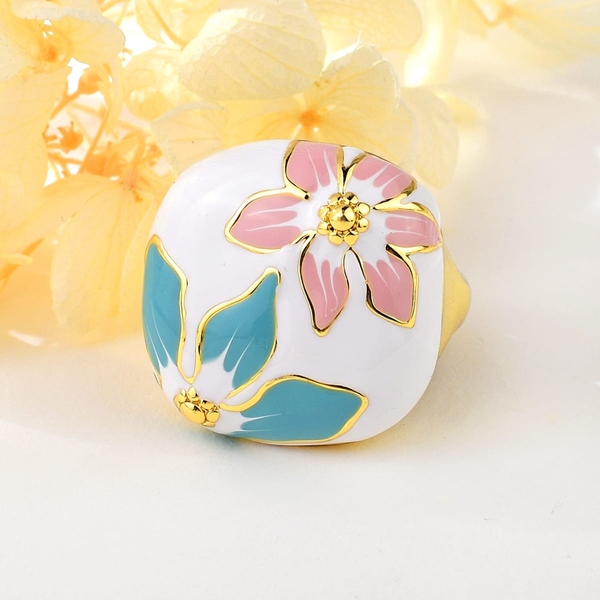 Picture of Fashion Enamel Flowers & Plants Fashion Ring