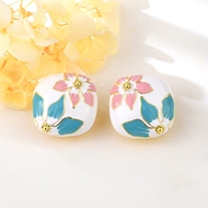 Picture of Delicate Flowers & Plants White Dangle Earrings