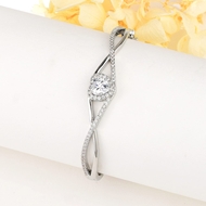 Picture of Beautiful Cubic Zirconia Love & Heart Fashion Bangle