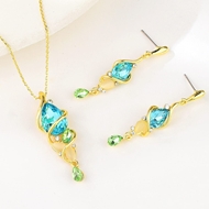 Picture of Good Quality Artificial Crystal Zinc Alloy 2 Piece Jewelry Set