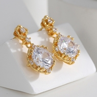 Picture of Fashion Cubic Zirconia Dangle Earrings with 3~7 Day Delivery