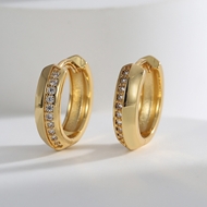 Picture of Amazing Geometric Gold Plated Small Hoop Earrings