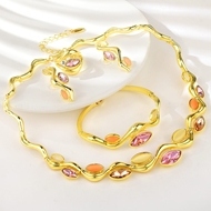 Picture of Stylish Flowers & Plants Zinc Alloy 4 Piece Jewelry Set