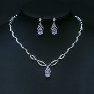 Show details for Low Cost Platinum Plated Copper or Brass 2 Piece Jewelry Set with Low Cost Show details for Low Cost Platinum Plated Copper or Brass 2 Piece Jewelry Set with Low Cost