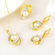 Show details for Trendy Gold Plated Zinc Alloy 3 Piece Jewelry Set with No-Risk Refund Show details for Trendy Gold Plated Zinc Alloy 3 Piece Jewelry Set with No-Risk Refund