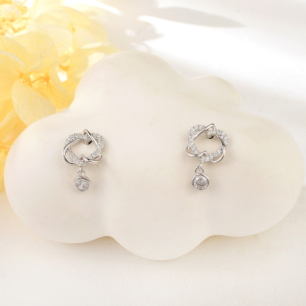 Picture of Need-Now White Platinum Plated Dangle Earrings from Editor Picks