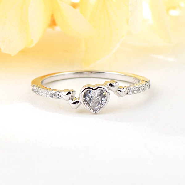 Picture of Hypoallergenic Platinum Plated Love & Heart Fashion Ring from Certified Factory