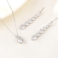 Picture of Most Popular Cubic Zirconia 925 Sterling Silver 2 Piece Jewelry Set