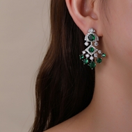 Picture of Trendy Platinum Plated Luxury Dangle Earrings Online Only