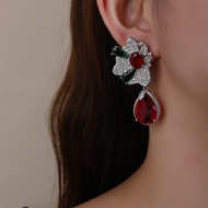 Picture of Luxury Flowers & Plants Dangle Earrings of Original Design