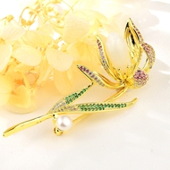 Show details for Nickel Free Gold Plated Flower Brooche with Fast Shipping Show details for Nickel Free Gold Plated Flower Brooche with Fast Shipping