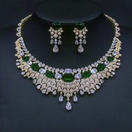 Show details for Irresistible Green Gold Plated 2 Piece Jewelry Set For Your Occasions Show details for Irresistible Green Gold Plated 2 Piece Jewelry Set For Your Occasions
