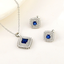 Show details for Pretty Cubic Zirconia Blue 2 Piece Jewelry Set